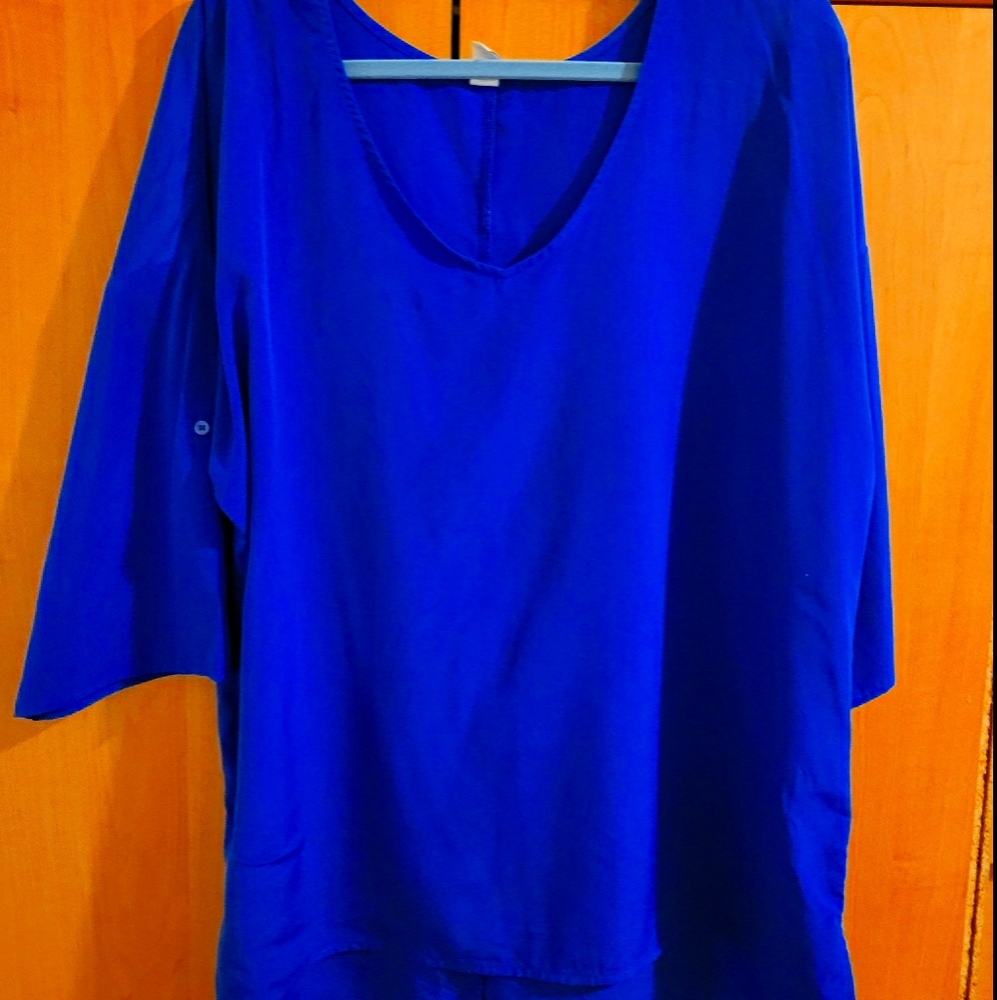 Royal Blue Old Navy Hi-Lo V-neck Tunic Top Size XL